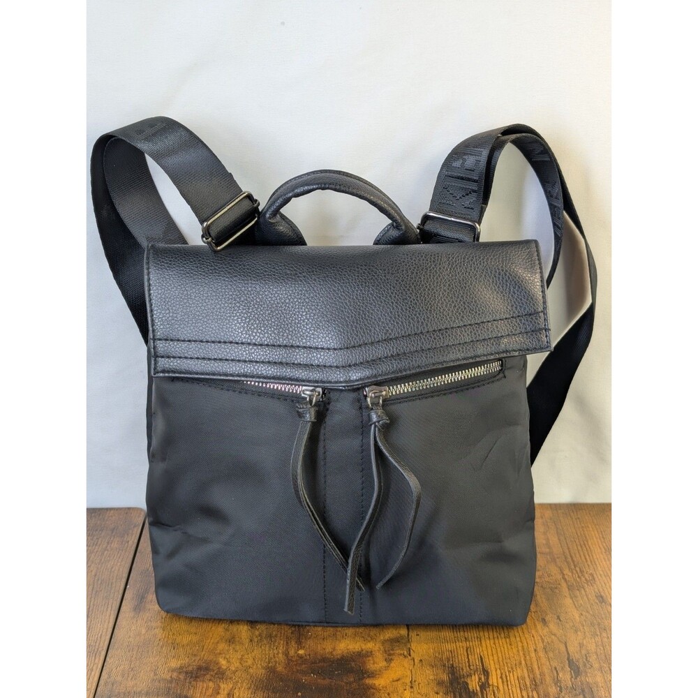 Botkier New York Trigger Mini Backpack Purse Bag Polyester Faux Leather Black